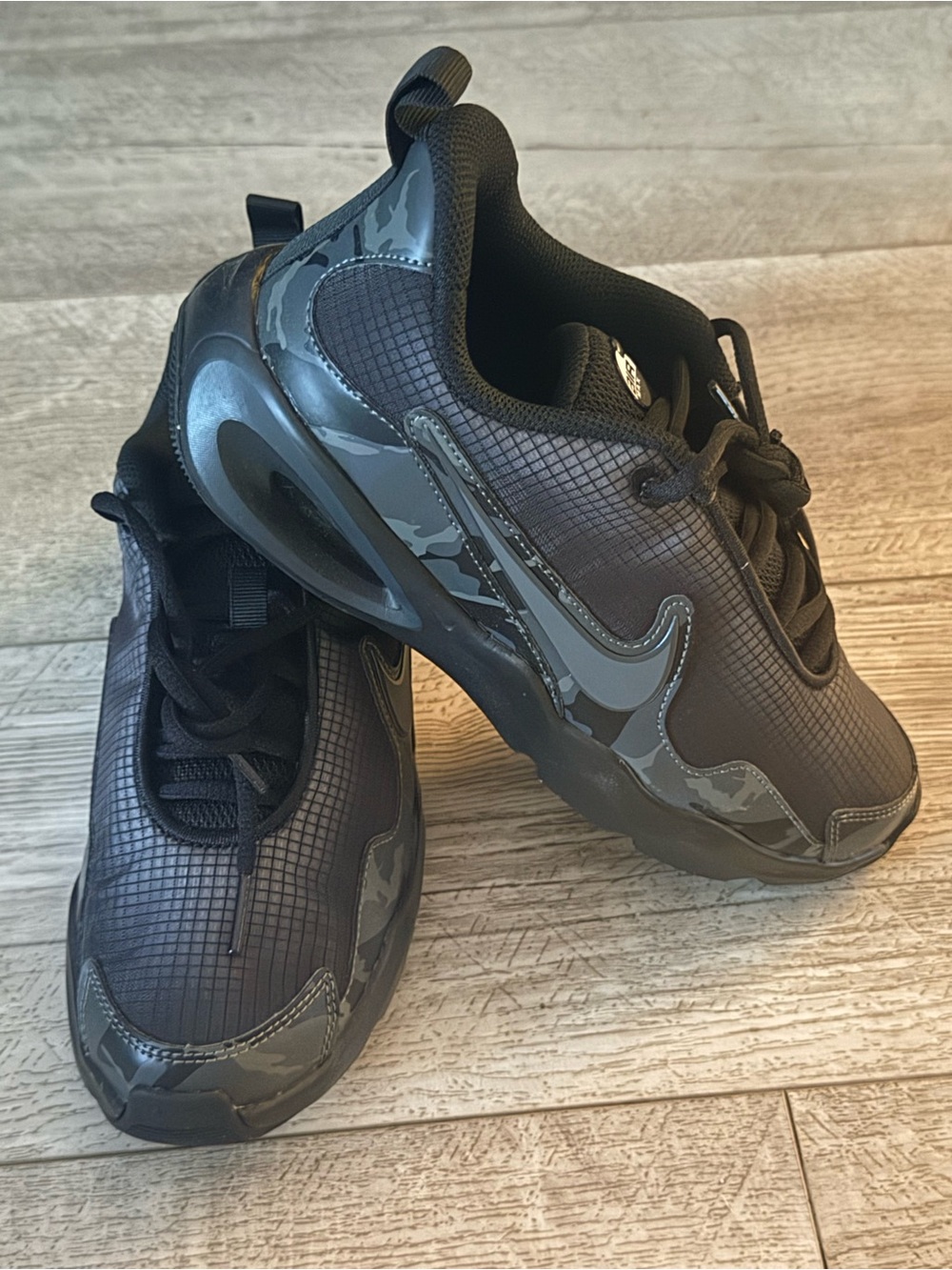 NEW Nike Air Max Nova Camo Youth 5Y Black Grey Sneakers IV6693-001